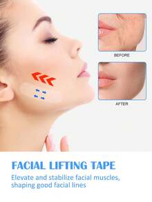 320pcs/160pcs/120pcs/80pcs/40pcs Invisible Lifting Firming Transparent Plastic Face Mask Tapes, Lift Sagging Skin, Suitable For All Skin Types Men & Women, Lift Chin & Neck, Slim Face, Alcohol-Free, 20pcs/5pcs - Multicolor - View 3