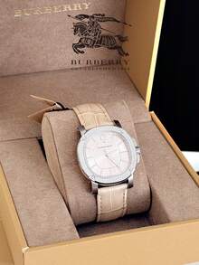 Burberry Reloj de cuarzo Britain con bisel de cristal de acero inoxidable color champán - Plateado - Ver 9