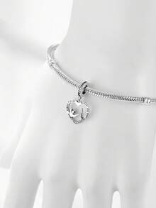 1 Piece Minimalist 925 Sterling Silver Cartoon Doll Shape Pendant Bead DIY Memorial Unisex Birthday Gift - Silver - View 5