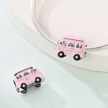 1 Piece Silver-Plated Travel Collection - Red Bus Bead, New Adventure Bead, Freedom Ride Pendant, Rotating Bicycle Pendant, Romantic E-Bike Pendant, Red Touring Car Bead, Adventure Vehicle Bead, Suitable For Original Snake Chain Bracelets, Necklaces, And Bead Strings DIY Jewelry Making Luxury BFF Gift - Multicolor - View 11