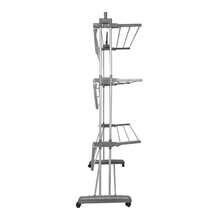 LIVINGANDHOME Grey 3-Tier Foldable Rolling Clothes Drying Rack With Shoe Storage, Metal And PP Material, Space Saving Laundry Organiser - Gray 76cm W X 50cm D X 170cm H - View 8
