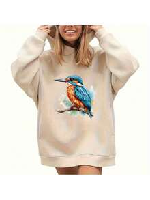 1pc/2pcs/3pcs Kingfisher Perched On Branch Heat Transfer Sticker, Suitable For DIY T-Shirts, Jeans, Pillows, Backpacks, Hats And Sofa Covers, Waterproof, Fade-Resistant, Durable, Washable Plastic Sticker, Funny Pattern, Textile Decoration, Clothing Embellishment, Craft Hobby - L - View 5