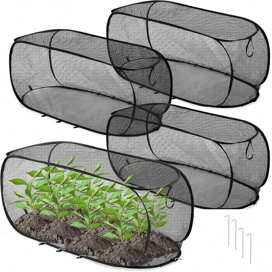 Pop Up Garden Plants Cover With 8 Ground Nails In 4 Sizes Mesh Netting Covers Net Cage Guard Protector For Protecting Plant Vegetable Fruit Flowers Seedlings Herbs From Birds Animals - A - 查看 1