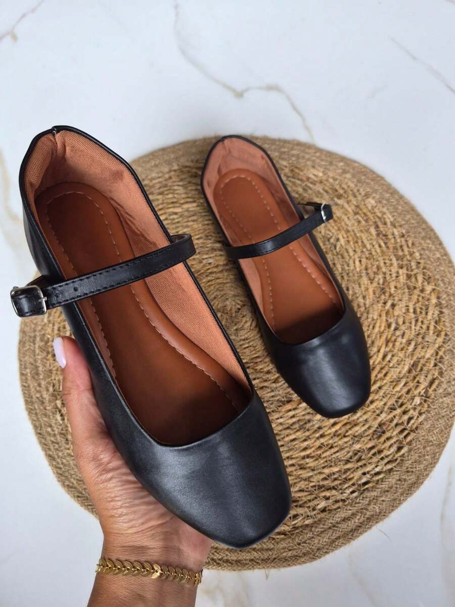 Women's Elegant Comfortable Mary Jane Loafer/Slipper Shoe, Black, Sizes 33 To 44 - màu đen - Xem 1