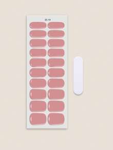 Semi Cured Gel Nail Strips, 20Pcs Long Lasting Salon Quality Wraps, Easy Apply & Remove Gel Nail Stickers With UV Light - Dusty Pink - View 3