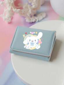 SANRIO 1个Hello Kitty女士短款钱包，粉白可爱图案，PU皮革迷你钱包，拉链封口，小巧对折设计，带信用卡夹层和零钱袋，时尚可爱，是送给女孩和青少年生日的理想礼物 - 彩色 - 查看 8