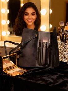 Yves Saint Laurent 3 PiecesEssential Brush Set - Lip, Eyeshadow & Foundation Brushes, All-In-One Makeup Kit YSL-GIFT-89 - Black - View 9