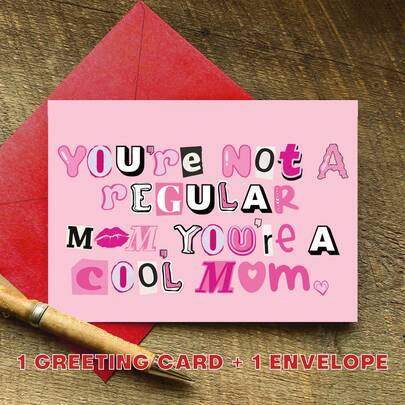 1 Set, Super Cool Mom Card | Humorous Mother's Day Card | Mother's Day Card For Sister | Sister Gift Mother's Day Card | Funny Mother's Day Card With Envelope