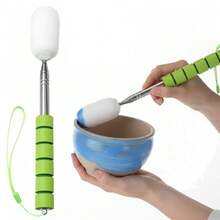 Retractable Ceramic Sponge Stick, Stainless Steel Adjustable Handle, Pottery Tool For Moisture Removal And Shaping Narrow Containers - Multicolor - View 1