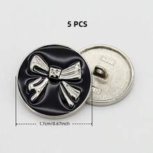 5/10 chiếc khuy bấm tròn bằng kim loại hình nơ, thích hợp cho áo khoác, áo vest, áo len, áo sơ mi, quần áo tự may, đồ thủ công, dụng cụ nghệ thuật, phụ kiện may vá. - Cung tròn - Xem 14