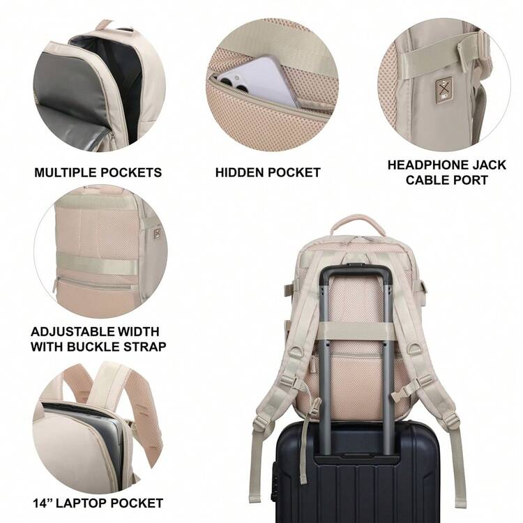 BAGROUPS 20L Handbagage Rugzak 40x20x25 Ryanair Klein Reistas voor Vliegtuig Waterdicht 14 Inch Laptop Rugzaks Tas Onder Stoel Dames School Rugzaks Heren Rugzak voor Zaken, Werk, Reis Zwart