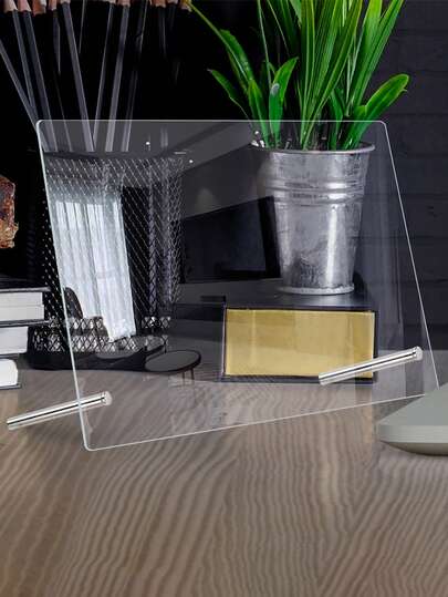 1pc White Desktop Display Board (Includes 2 Random Color Dry Erase Markers And 1 Eraser Cloth), Magnetic Whiteboard, Memo Board, Creative Home Use