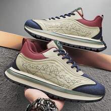 Zapatos casuales modernos y elegantes de caña baja con suelas gruesas, perfectos para primavera y otoño, transpirables, versátiles para adolescentes y zapatos de papá antideslizantes - Blanco - Ver 5