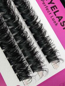 60 Pcs D Curl Volume Individual Lash Extension 12mm Cluster Eyelash Extension Soft Fluffy Handmade Individual Clusters Lash Extensions For Beginners Parties And Daily Makeup Individual Lashes,Cluster Eyelashes,Fake Lashes,False Eyelashes - D - View 4