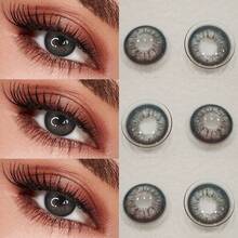 Lalens 紫色、灰色、黑色大眼美瞳一副，直径14.5mm，半年抛型，放大双眼，适合角色扮演、毕业典礼、生日、节日、夏季、秋季，打造时尚妆容，也适合派对、海滩、旅行、露营、户外活动、校园旅行、节日庆典、送礼。玫瑰女孩角色扮演的最佳配色。 - 黑色 - 查看 5