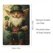 Vintage St. Patrick's Day Metal Wall Sign – Charming Green Leprechaun With Shamrock, Whimsical Retro Decor For Home, Bar, Cafe, Club, Dorm, Indoor & Outdoor Use, Tinplate Artwork With Vibrant Colors, Cafe Wall Art |   St. Patrick's Day Decor |   Durable Metal Sign, Metal Wall Art Decor - 1PC - Xem 3