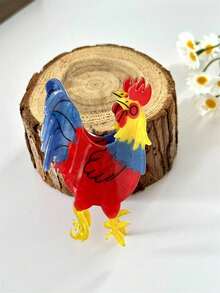 1件女士独特发饰，创意彩色公鸡发夹，适合马尾辫、丸子头等发型，日常、派对造型发夹 - 彩色 - 查看 5