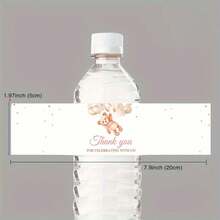 12/36张蓝色/粉色泰迪熊水瓶贴纸，适合作为生日派对礼物、装饰生日派对、节日派对礼品瓶。 - 彩色 - 查看 5