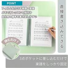 JP Number 楽譜ファイル 書き込める 2面 台紙 譜面 30枚/60面 吹奏楽 ピアノ バンド A4 ブルー - ブルー - チェックする 2