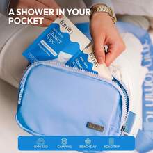 Travel Shower Wipes - 10 Pack - No Rinse XL Bathing Wipes With Vitamin E - Fragrance-Free Full Body Wipe For Adults - Individual - C - View 3