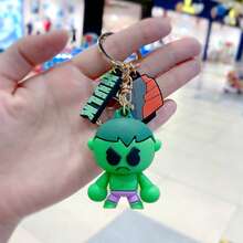 Marvel 1个【Q版漫威英雄风格】绿紫撞色3D硅胶娃娃钥匙扣绿巨人拳头吊坠漫画展应援/粉丝礼物新年礼物、情人节礼物、复活节礼物（随机款式） - 彩色 - 查看 4