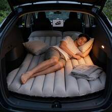 Upgraded Inflatable Mattress For Tesla SUV, High Elasticity Leakproof Car Sleeping Pad With Zoned Support, Ergonomic Rear Seat & Trunk Camping Bed, Ideal For Travel & Outdoor Trips, Must-Have Tesla Accessory - 灰色 - 查看 4