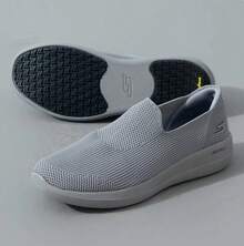 Skechers Nuevos zapatos casuales para hombres con parte superior de malla transpirable, cómodos y fáciles de usar. - Gris - Ver 5