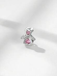 1pc Minimalist 925 Sterling Silver Heart Wing Pendant, DIY Memorial Gift Suitable For Men And Women Birthday - Silver - View 4