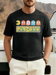 Arcade Retro Graphic Cotton T-Shirt, High Quality Fabric, Statement Print, Street Hip-Hop, Breathable - Black - View 2