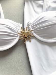 Conjunto de 3 piezas Bikini de estilo europeo sexy para mujer, verano - Blanco - Ver 12