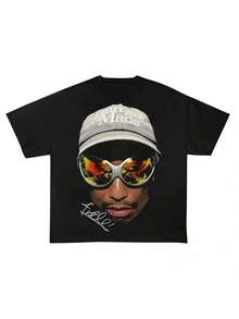 Farrell T-Shirt - Short-Sleeve Crew Neck T-Shirt With Iconic Music Artist Print_Casual Concert Merchandise & Casual Wear_Comfortable Casual Wear All Year Round_Size Chart Provided (Showing True Colors)_Hand Washable - Black - View 1