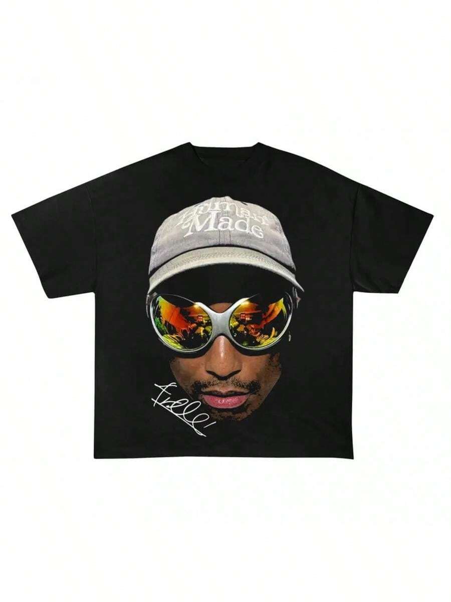 Farrell T-Shirt - Short-Sleeve Crew Neck T-Shirt With Iconic Music Artist Print_Casual Concert Merchandise & Casual Wear_Comfortable Casual Wear All Year Round_Size Chart Provided (Showing True Colors)_Hand Washable - Black - View 1