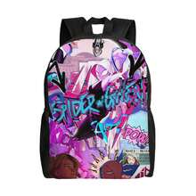 For & S-Spider-Gwen Themed Backpack - Single Layer School Bookbag With Gwen Character Design, Hand Washable, Compact For School, Day Trips, Casual Use - ' Comfortable Everyday Carry - Black - View 10