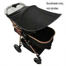 1件装婴儿推车遮阳篷，黑色篷布，易于安装和携带，春夏儿童推车遮阳篷 - 黑色 - 查看 6