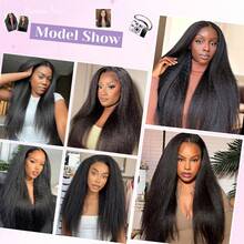 VIOLLY Kinky Straight Wig Human Hair 13x4 Hd Transparent Lace Front Wigs Human Hair Pre Plucked With Baby Hair Yaki Straight Frontal Wigs For Women 200 Density Human Hair Wig Brazilian Virgin 8-34 Inch - 1B# - View 11
