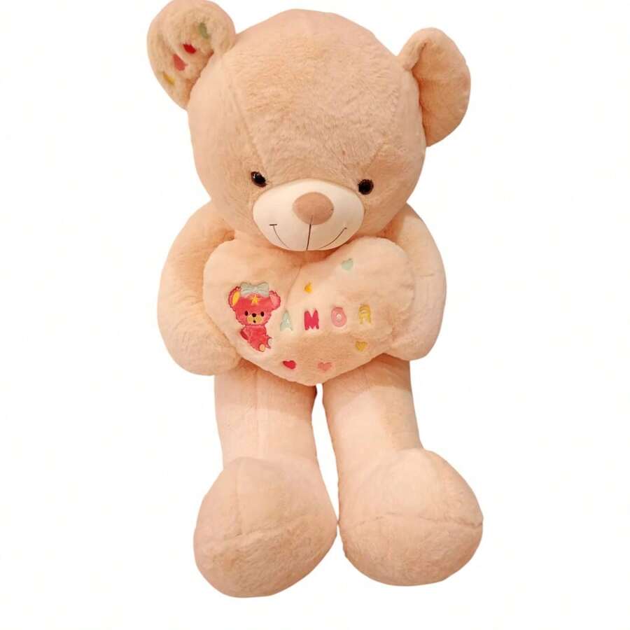 OSO DE PELUCHE DE 115 CM CON CORAZON ESTILO KAWAII - Champán - Ver 1