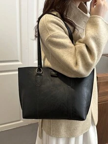 Luxury-Simplified Yet Versatile Large-Capacity Shoulder Bag For Daily Commuting, Exuding An Elegant Vibe. 2026 New Model Women's Bag. - Black - View 7