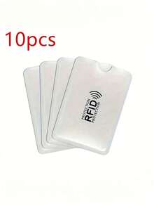 20pcs/10pcs/5pcs/1pc/1set Rfid Silver Card Holder Protects Against Demagnetization Credit Card Bank Card Identity Card Holder Shields Against Scanning Anti-Magnetic Anti-Theft Anti-Skimming Card Cover Credit Card - Silver - View 13
