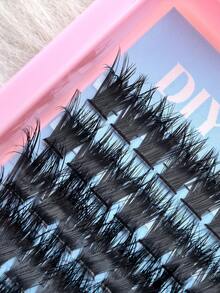 New 200Pcs 100D Curl Individual Lashes The Square Packaging Is Small And Easy To Carry Thick Fluffy And Soft High-Quality Handmade False Eyelashes Perfect Makeup Effect Suitable For Daily Travel And Dating - D - View 4