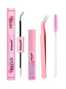 760pcs, D Curl, C Curl, Lash Clusters Lash Extension Kit DIY Lash Clusters Eyelash Extension Kit, 9-16mm 30D 40D Individual Lashes Kit With Lash Bond And Seal, Lash Tweezers, Brush, Remove For Self Use (9-16mm, Kit) - màu đen - Xem 5