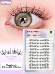 Large Capacity 80pcs 10 Rows Cat Style Cluster Lashes DIY Cluster Lashes Natural Look False Eyelashes Lashes Extension Makeup Manga Lashes Cat Eye Lashes Left & Right Natural Wispy Lashes Extension DIY Lash Extension For Home Party, Valentine's Day, Traveling, Festivals Makeup - C - 查看 3