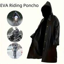 Waterproof Raincoat, Unisex Hooded EVA Raincoat, Fashionable Breathable Snap-Button Raincoat - All-Around Wind And Rain Protection, With Hood And Drawstring, Reusable Thick EVA Waterproof Poncho, Suitable For Outdoor Cycling, Camping, Hiking, Fishing - Multicolor - View 8
