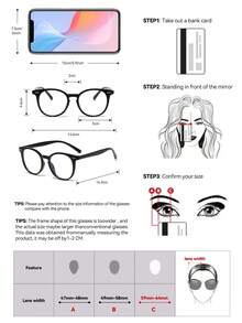 Round Plastic Black Frame Glasses, Light Glasses For Computer, Gaming, TV, Mobile Phone, Fashion Optical Glasses - Black - View 5