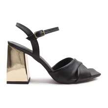 Sandália Salto Bloco 9CM FESTA FORMATURA CASUAL  Casual  Festa  elegante  Festa  Sexy  Casamento  Negócios  básico  Elegante  Neutro    Fivela  Strass    Casamento  Festa  Escritório  Casa  Ar livre - Preto - Visão 2