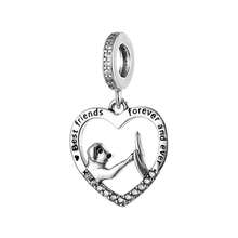 1 Piece Minimalist 925 Sterling Silver Cartoon Doll Shape Pendant Bead DIY Memorial Unisex Birthday Gift - Silver - View 2