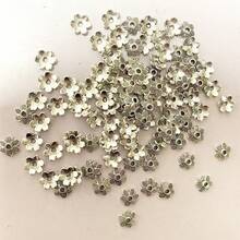 50个/100个/200个四叶草珠帽 - 锌合金隔珠，适用于DIY珠宝制作，耳环、项链、手链 - 工艺材料 - 古銀色 - 查看 11