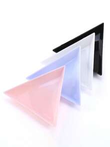 Bandeja de arte de uñas en forma de triángulo blanco para rhinestones y decoraciones, bandeja redonda para accesorios de arte de uñas, caja de almacenamiento de rhinestones de arte de uñas, bandeja de almacenamiento de decoraciones de arte de uñas - Multicolor - Ver 2