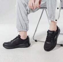 Skechers Zapatos casuales para caminar de malla transpirable y amortiguación para hombres - Negro - Ver 1