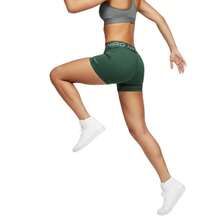 Nike Womens Pro Training Shorts 5in - Green - View 4