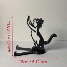 可爱猫咪造型手机支架 | 可拆卸桌面支架，新颖礼物，通用卡通创意手机支架，办公桌收纳架，耐用塑料材质，简约动物设计 - 彩色 - 查看 2